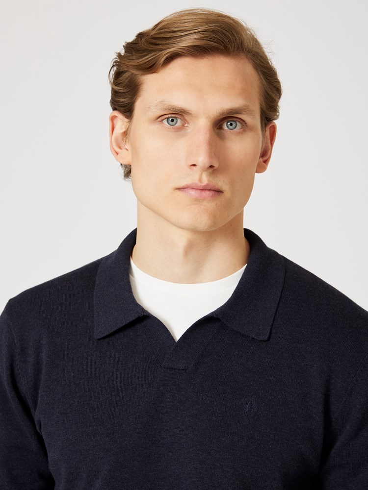 Dammers polo strikkegenser Dammers polo strikkegenser dark navy 8.jpg_