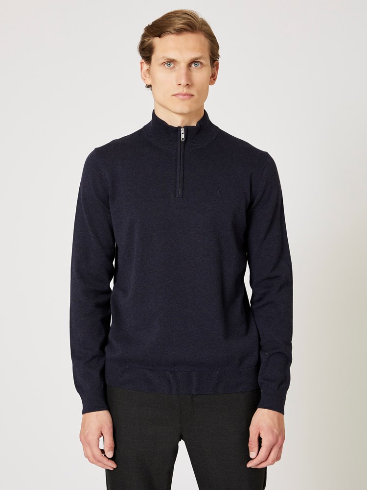 Dammers zip neck genser Dammers zip neck genser dark navy 3_Dammers zip neck genser R15.jpg_