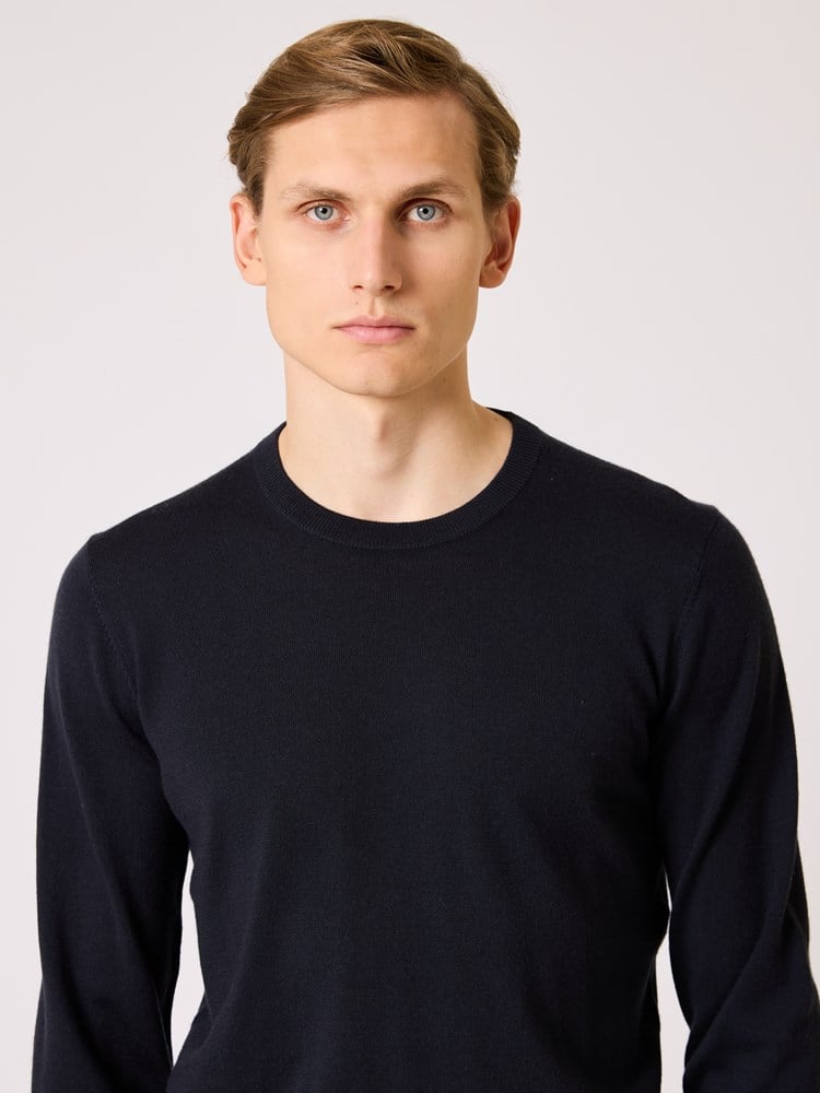 Merino strikkegenser Merino genser Navy 5_Merino strikkegenser C27.jpg_