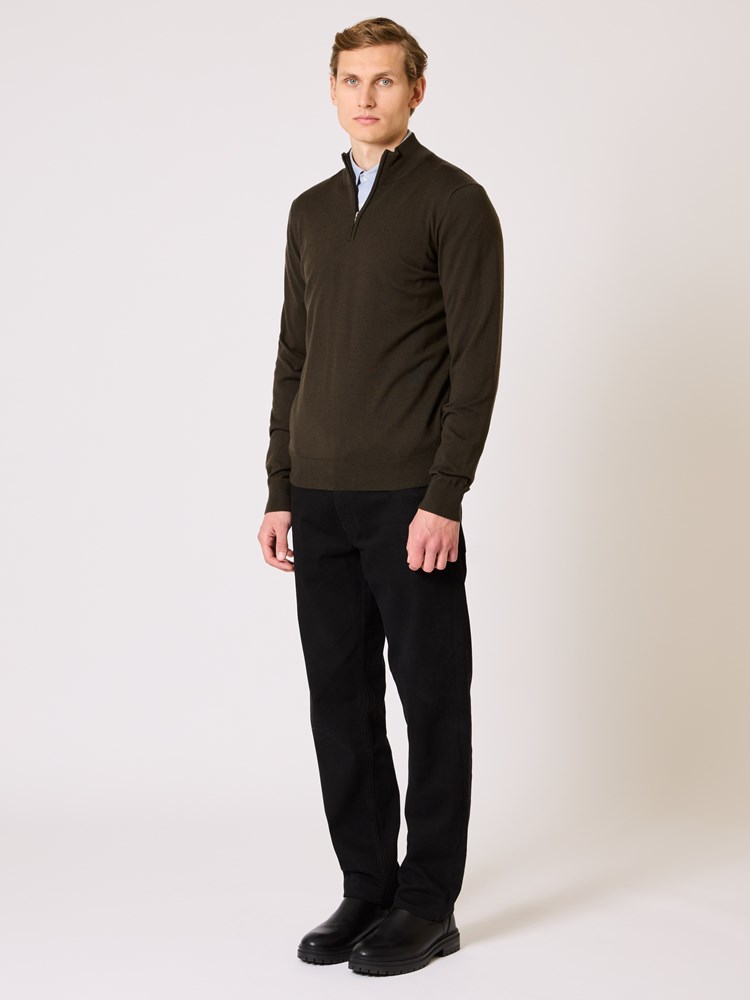 Merino zip neck strikkegenser Merino zip grønn 2_Merino zip neck strikkegenser S11.jpg_