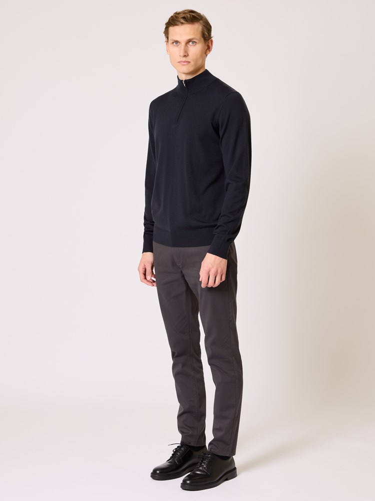 Merino zip neck strikkegenser Merino zip neck navy 1_Merino zip neck strikkegenser C27.jpg_